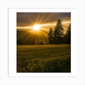 Sunset In The Meadow Art Print