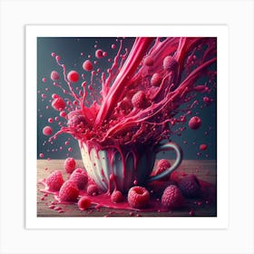 Splash Of Raspberry Juice 1 Art Print