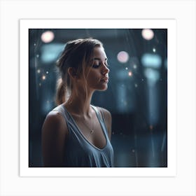 Girl In The Rain 1 Art Print