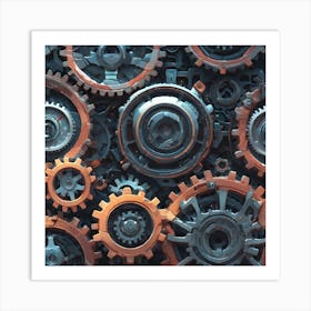 Background Of Gears 8 Art Print