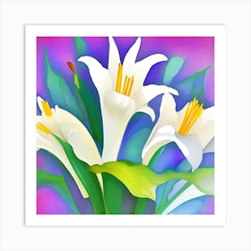 White Lilly 3 Art Print