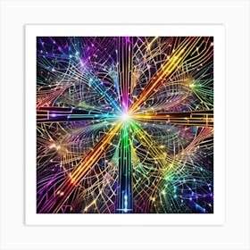 Millions Of Colourful Lines Crossing Each Others And Going All Directions Same Like In Brain Neurons 2023 11 05t134645 Art Print