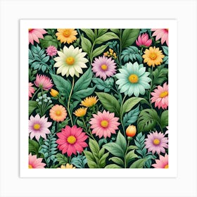 Seamless Floral Pattern 8 Art Print