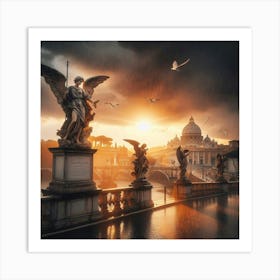 Angels On The Bridge Art Print