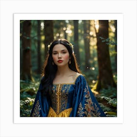 Renaissance Woman In Forest Art Print