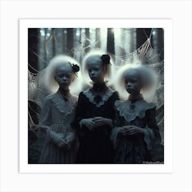 Three Girls In The Woods Art Print