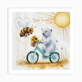 Bee Happy: Whimsy on Wheels 1 Art Print