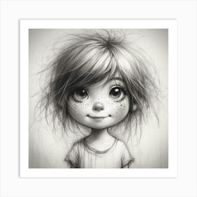 Little Girl With Freckles Art Print