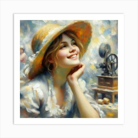 Girl With A Hat Art Print