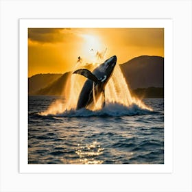 Humpback Whale Jumping 2 Art Print