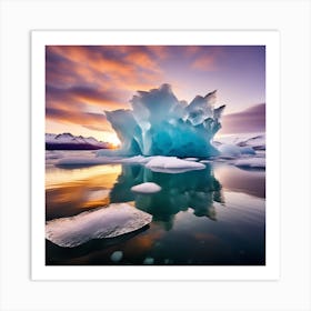 Iceberg At Sunset 8 Art Print