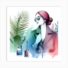 Watercolor Illustration Of A Woman Art Print