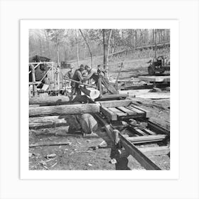 Turning The Log At The Country Sawmill Near Omaha, Illinois By Russell Lee Art Print