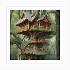 A stunning tree house that is distinctive in its architecture 9 Art Print