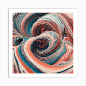 Close-up of colorful wave of tangled paint abstract art 9 Art Print