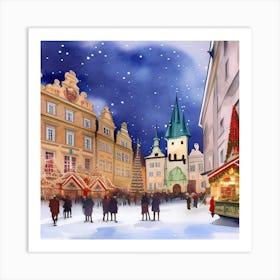 Christmas in Prague Praha Czech Republic 2 Art Print