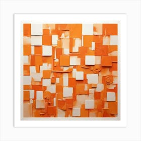 Orange Abstract Square Art Print 2 Art Print