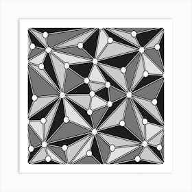 Abstract Black And White Geometric Pattern Art Print