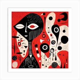 Man In Black And Red Art Print