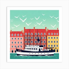 Boat In The Harbor 7 Art Print