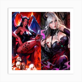 Devils And Angels 6 Art Print