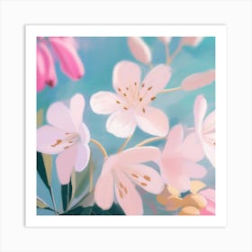 Pastel Blumen Malerei Art Print