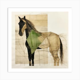 Horse In The Grass Art Print