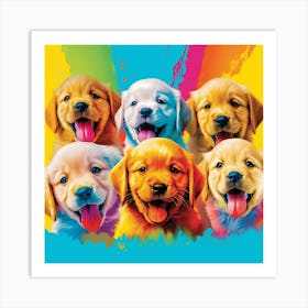 Golden Retriever Puppies Art Print