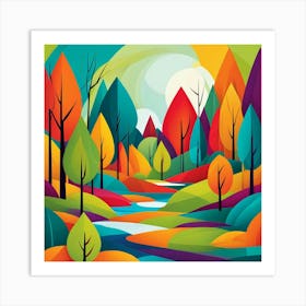 Colorful Forest Art Print