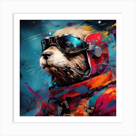 Otters In Space Art Print