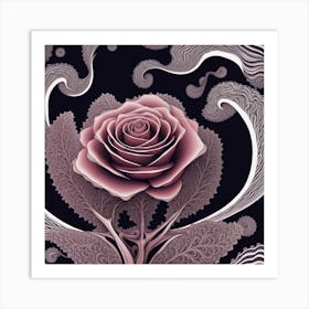 Pink Rose Art Print