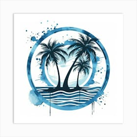 Palm Trees In The Water Art Print