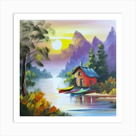 Multicolored landscape. 14 Art Print