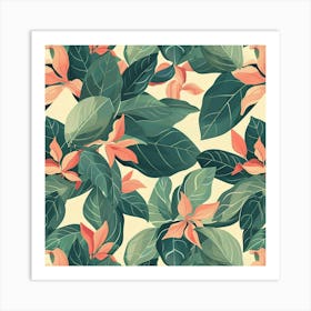 Tropical Leaves Pattern Art Print