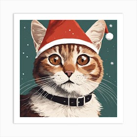 Santa Cat 1 Art Print