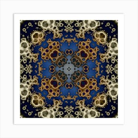 Abstraction Golden Flower Mandala Art Print