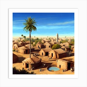 Village In The Desert Art Print