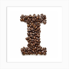 Coffee Beans Letter I Art Print