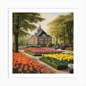 Tulips In The Garden 7 Art Print