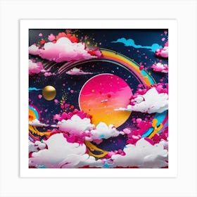 Rainbow Clouds Art Print