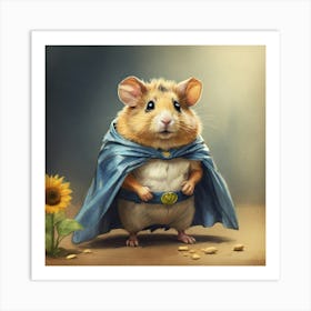 Superhero Hamster Art Print