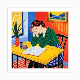 Woman Reading A Book 23 Art Print