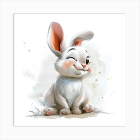 Whiskered Whimsy A Bunny S Joyful Glance Art Print