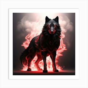 Black Wolf Art Print