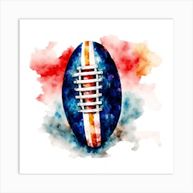 Watercolor Football 1 Art Print