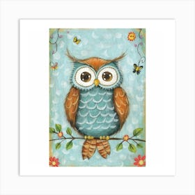 Whimsical Owl Dreamland Print Art Art Print