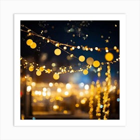 A Night Scene Lit With Magical Sparkling Decorations And Luxurious Shimmering Lights Glowing In A (2) 2 Art Print