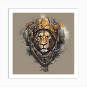 Lion In Armor Art Print