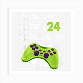 24 Year Old Gifts Men Boy Gamer Birthday Party 24th Birthday Art Print