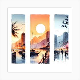 Sunset In The City 1 Art Print